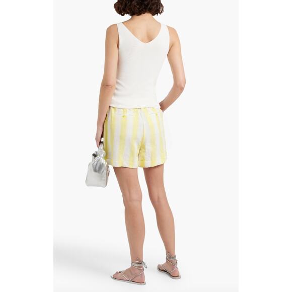 NWT Womens Bohemian Simkhai Sonny Striped Linen-Blend Shorts size 4 Quiet Luxury - Picture 2 of 5